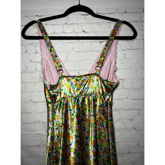 NWT Wild Fable Women's Floral Print Maxi Slip Dress Lace Trim V Neck Size XXS - Picture 6 of 8